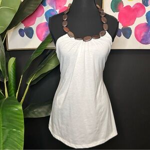 Y2K L8ter Wooden Beaded Halter Top